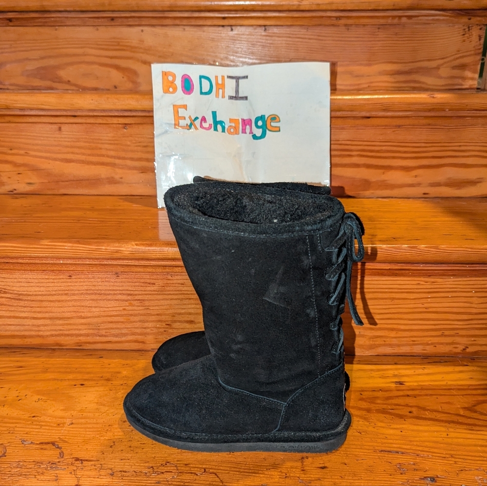 Kids Black Suede Boots